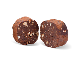 Sweet dark chocolate truffle